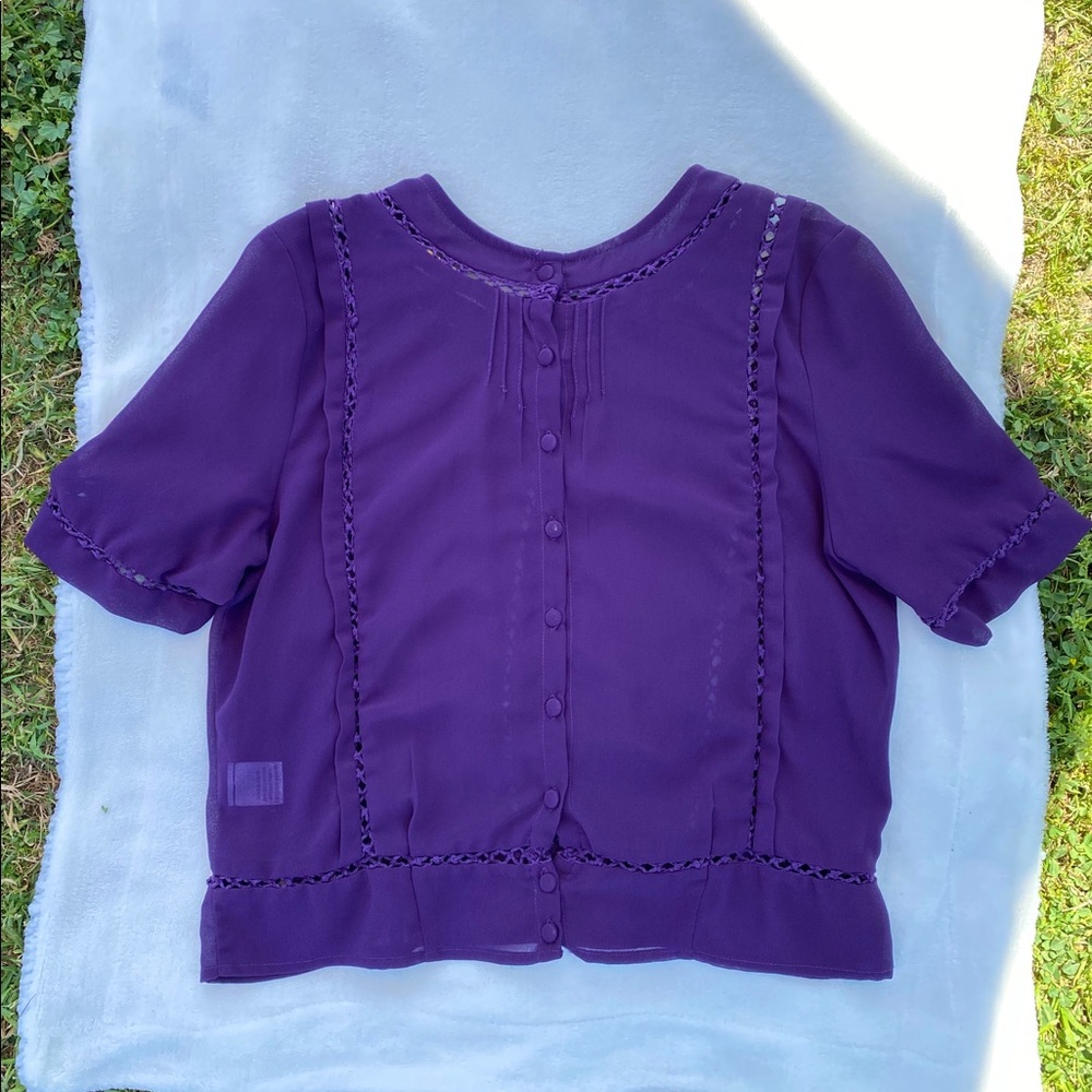 Haute Society Purple Buttoned Blouse